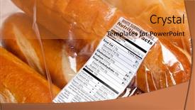  Presentation with nutrition label - Amazing PPT theme having nutrition label on a bag backdrop and a gold colored foreground