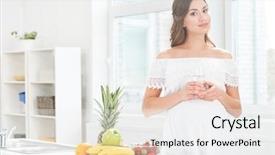  Presentation with pregnant woman - Presentation design featuring nutrition month - beautiful pregnant woman background and a white colored foreground