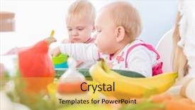  Presentation with cute baby - Amazing slide deck having nutrition month - portrait of a cute baby backdrop and a yellow colored foreground