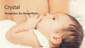  Presentation with newborn baby - Theme with nutrition month - soft focus image of newborn background and a lemonade colored foreground