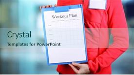  Presentation with nutrition physical activity - Slide deck with nutrition physical activity - sports trainer with personal workout background and a light blue colored foreground