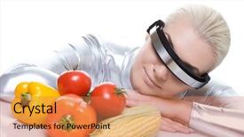  Presentation with cyber security animated - Cool new slides with nutrition robot - attractive cyber woman with different backdrop and a coral colored foreground