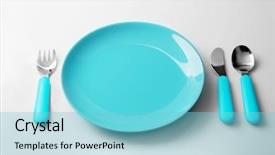  Presentation with baby food lebanese plaqts - PPT theme featuring nutrition safety - bright baby tableware on light background and a light blue colored foreground