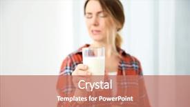  Presentation with allergy - Cool new presentation with nutrition safety - young woman with milk allergy backdrop and a coral colored foreground