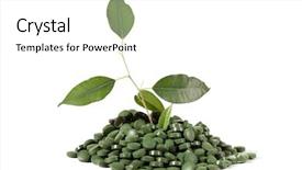  Presentation with supplement - Cool new slide set with nutrition supplement - green pills backdrop and a white colored foreground