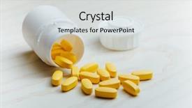  Presentation with nutrition - Amazing presentation theme having nutrition supplements yellow multivitamin pills backdrop and a light gray colored foreground