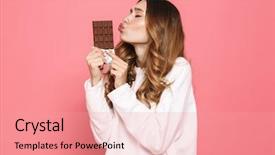  Presentation with bar - Presentation with nutrition teenagers - portrait of a happy young background and a coral colored foreground