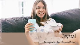  Presentation with teenage girl - Amazing slide deck having nutrition teenagers - teenage girl eating morning breakfast backdrop and a lemonade colored foreground