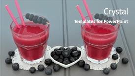  Presentation with blueberry juice - Presentation having nutrition vitiamen supplement - blueberry smoothie health juice drink background and a gray colored foreground