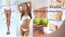  Presentation with women health - Amazing presentation design having nutrition weight loss diet cellulite backdrop and a coral colored foreground