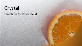  Presentation with orange - PPT theme featuring nutritional deficiency - orange on snow vitamins background and a sky blue colored foreground