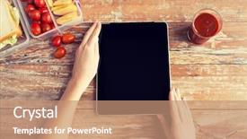  Presentation with food technology - Amazing theme having nutrtion app - healthy eating dieting technology backdrop and a  colored foreground