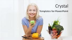  Presentation with young healthy people - Theme featuring nutrtion app - healthy eating vegetarian food dieting background and a sky blue colored foreground