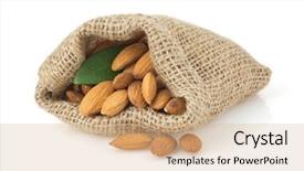  Presentation with almond - Audience pleasing PPT layouts consisting of almond isolated on white background backdrop and a coral colored foreground