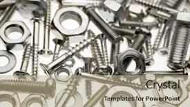  Presentation with nut bolts - Presentation theme consisting of nuts and bolts close-up background and a coral colored foreground