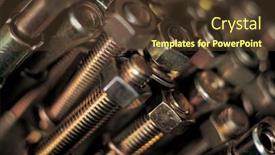  Presentation with nuts - Audience pleasing theme consisting of nuts and bolts backdrop and a tawny brown colored foreground