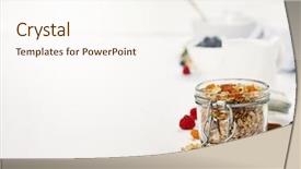  Presentation with nuts milk - Beautiful slide deck featuring nuts and healthy breakfast backdrop and a sky blue colored foreground