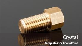  Presentation with gray - PPT theme enhanced with nuts bolts - big brass bolt on gray background and a  colored foreground