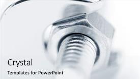  Presentation with nut - Beautiful slides featuring nuts bolts - closeup detail of chrome wrench backdrop and a sky blue colored foreground