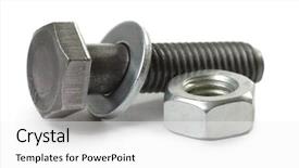  Presentation with nut - Slide deck having nuts bolts - nut and bolt on white background and a white colored foreground