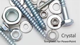  Presentation with hardware - Theme having nuts bolts - some iron hardware background and a light gray colored foreground