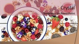  Presentation with smoothie - Slide set having nuts chia seed and pollen background and a coral colored foreground