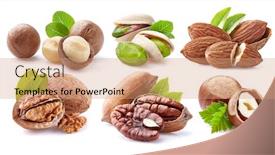  Presentation with nuts - Theme having nuts-collage-on-white-background background and a coral colored foreground