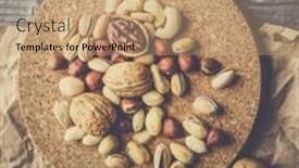  Presentation with nuts - Beautiful slides featuring nuts decorated in a plate backdrop and a coral colored foreground