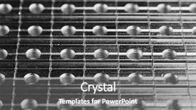  Presentation with chromed screw nuts and bolts - Colorful PPT theme enhanced with nuts in a row abstract backdrop and a gray colored foreground