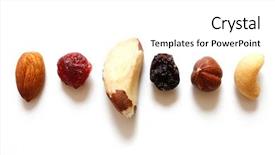  Presentation with dry fruits and nuts - Colorful PPT layouts enhanced with nuts mixed in a healht backdrop and a white colored foreground