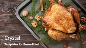  Presentation with recipe - PPT theme featuring nuts on baking sheet background and a tawny brown colored foreground