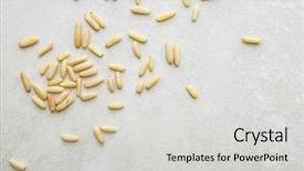  Presentation with pink color velvet textile - Audience pleasing presentation consisting of nuts scattered on a light backdrop and a light gray colored foreground