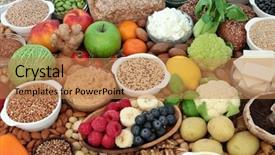  Presentation with food grains - Cool new presentation theme with nuts seeds high in antioxidant backdrop and a coral colored foreground