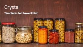  Presentation with pantry - Slide set consisting of nuts-seeds-olives-pesto background and a tawny brown colored foreground