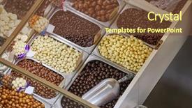  Presentation with roast nuts and candy - Beautiful slide deck featuring nuts sold at the chritmas backdrop and a  colored foreground