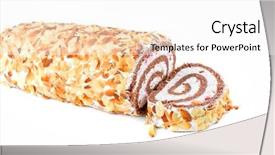  Presentation with swiss roll - Slides featuring nuts swiss roll closeup isolated background and a white colored foreground