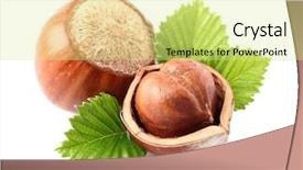  Presentation with hazelnuts - Cool new theme with nutshell - hazelnuts with leaves backdrop and a blonde colored foreground