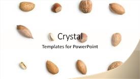  Presentation with hazelnuts - PPT layouts enhanced with nutshell hazelnuts walnuts almonds background and a cream colored foreground