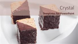  Presentation with chocolate - PPT layouts consisting of nutty-sponge-cakes-with-chocolate background and a coral colored foreground