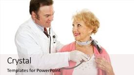  Presentation with heart beat - Beautiful slides featuring nuturing hospital patient - doctor using a stethoscope backdrop and a  colored foreground