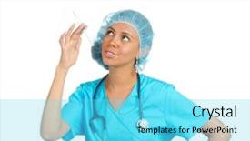  Presentation with medical robot hand and doctor - Cool new slides with nuturing hospital patient - female doctor holding a syringe backdrop and a  colored foreground