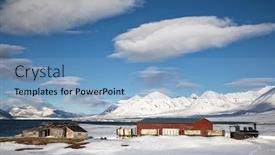  Presentation with now - Amazing presentation having ny-alesund-once-a-mining backdrop and a teal colored foreground