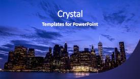  Presentation with brooklyn - Amazing slides having ny sky panorama from the brooklyn bridge backdrop and a cobalt blue colored foreground