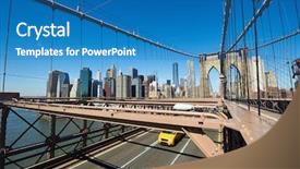  Presentation with new york city - Colorful presentation theme enhanced with ny taxi cab - lower manhattan skyline view backdrop and a  colored foreground