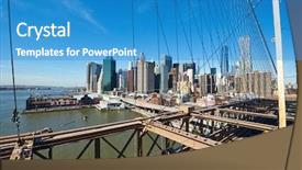  Presentation with brooklyn - Colorful presentation theme enhanced with ny taxi cab - lower manhattan skyline view backdrop and a  colored foreground