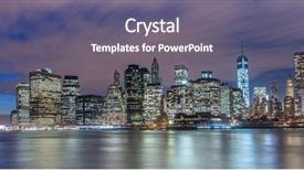  Presentation with brooklyn - Amazing PPT layouts having view of lower manhattan backdrop and a gray colored foreground