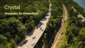  Presentation with traffic road - Presentation design enhanced with nyc-road-traffic-seen background and a tawny brown colored foreground