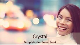  Presentation with young happy people smiling - Cool new PPT theme with nyc street with taxis traffic backdrop and a lemonade colored foreground