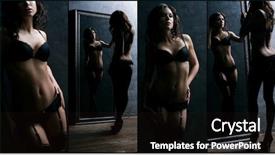  Presentation with makeup fashion model applying lipstick - Beautiful slides featuring nylon - different fashion models posing backdrop and a wine colored foreground