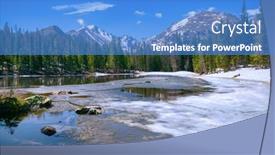  Presentation with colorado - Beautiful PPT layouts featuring nymph-lake-at-the-rocky backdrop and a teal colored foreground